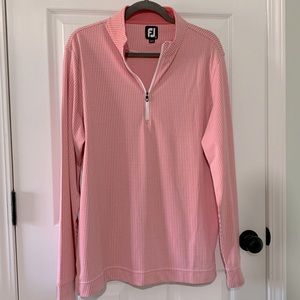 FootJoy pink houndstooth long-sleeve  shirt